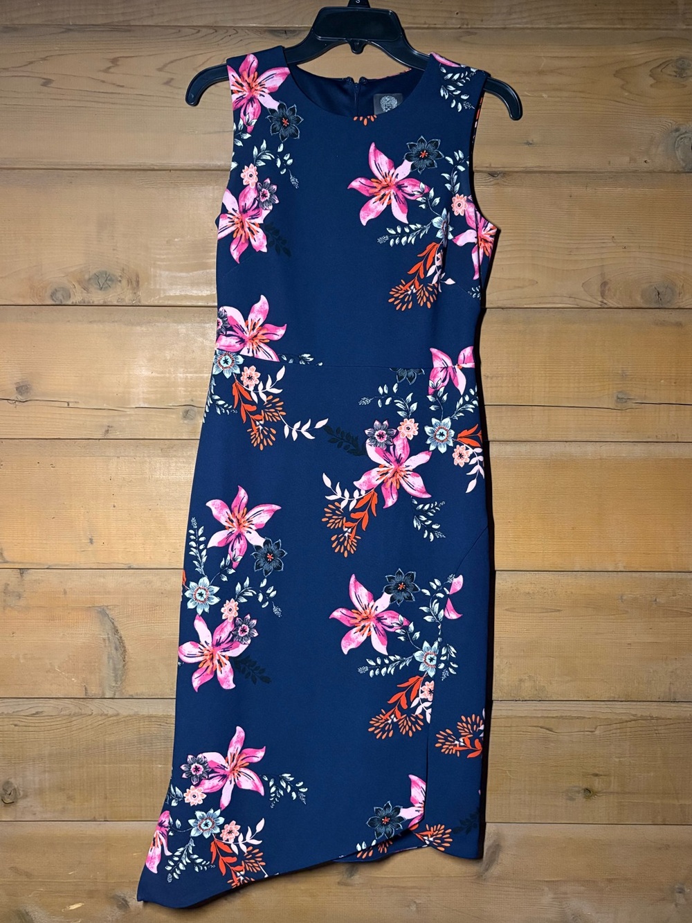 Vince Camuto Navy Floral Dress- Size 6- Autumn Wedding Guest Dress